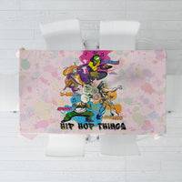 Hip hop tablecloth, rectangular, colorful characters and 'HIP HOP THINGS' print