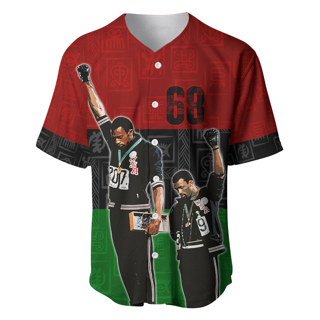 Mexico City 1968 African American Baseball Jersey Black Power Salute - Wonder Print Shop