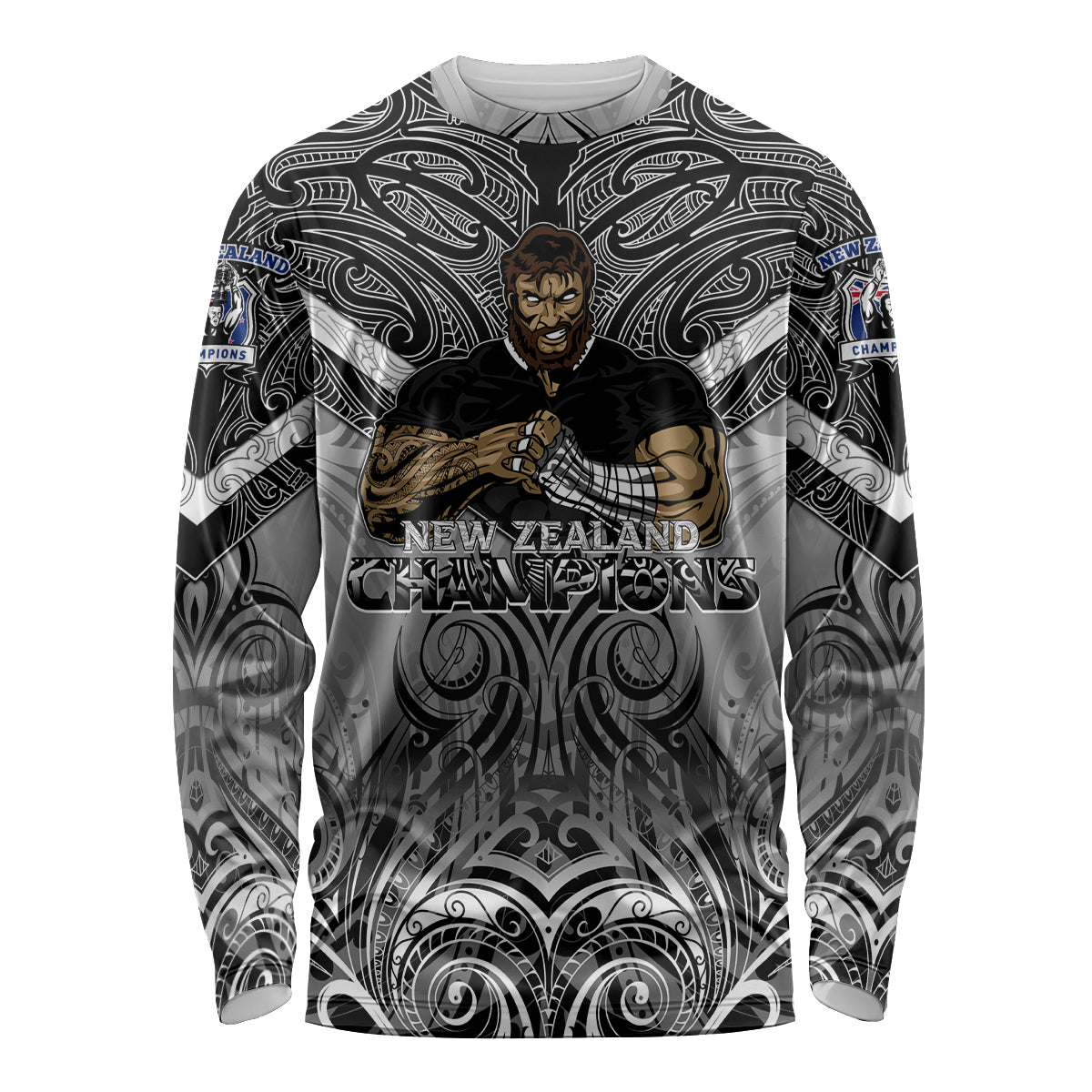 New Zealand Long Sleeve Shirt Rugby Aotearoa Champions - Wonder Print Shop