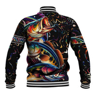 Peacock Bass Fishing Baseball Jacket Waves Art
