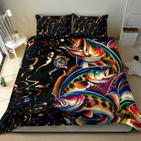Peacock Bass Fishing Bedding Set Waves Art