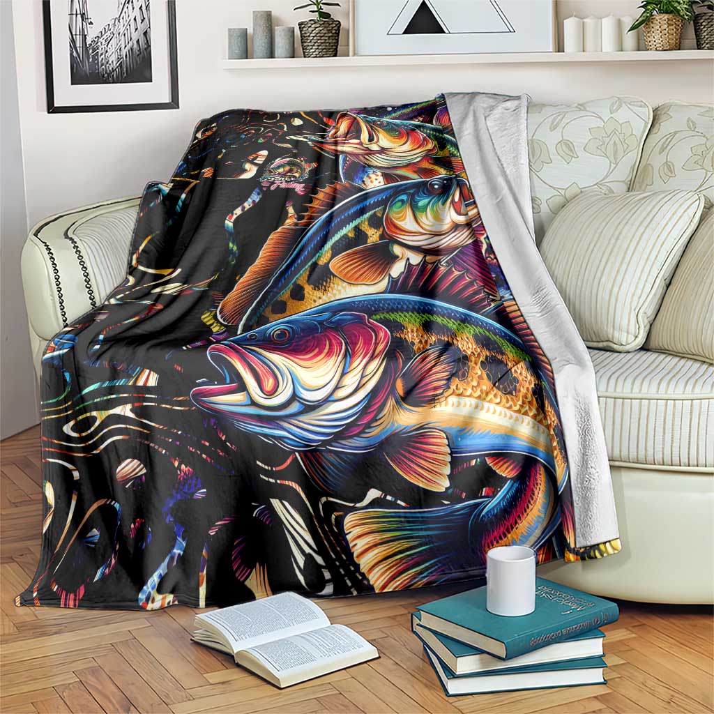 Peacock Bass Fishing Blanket Waves Art