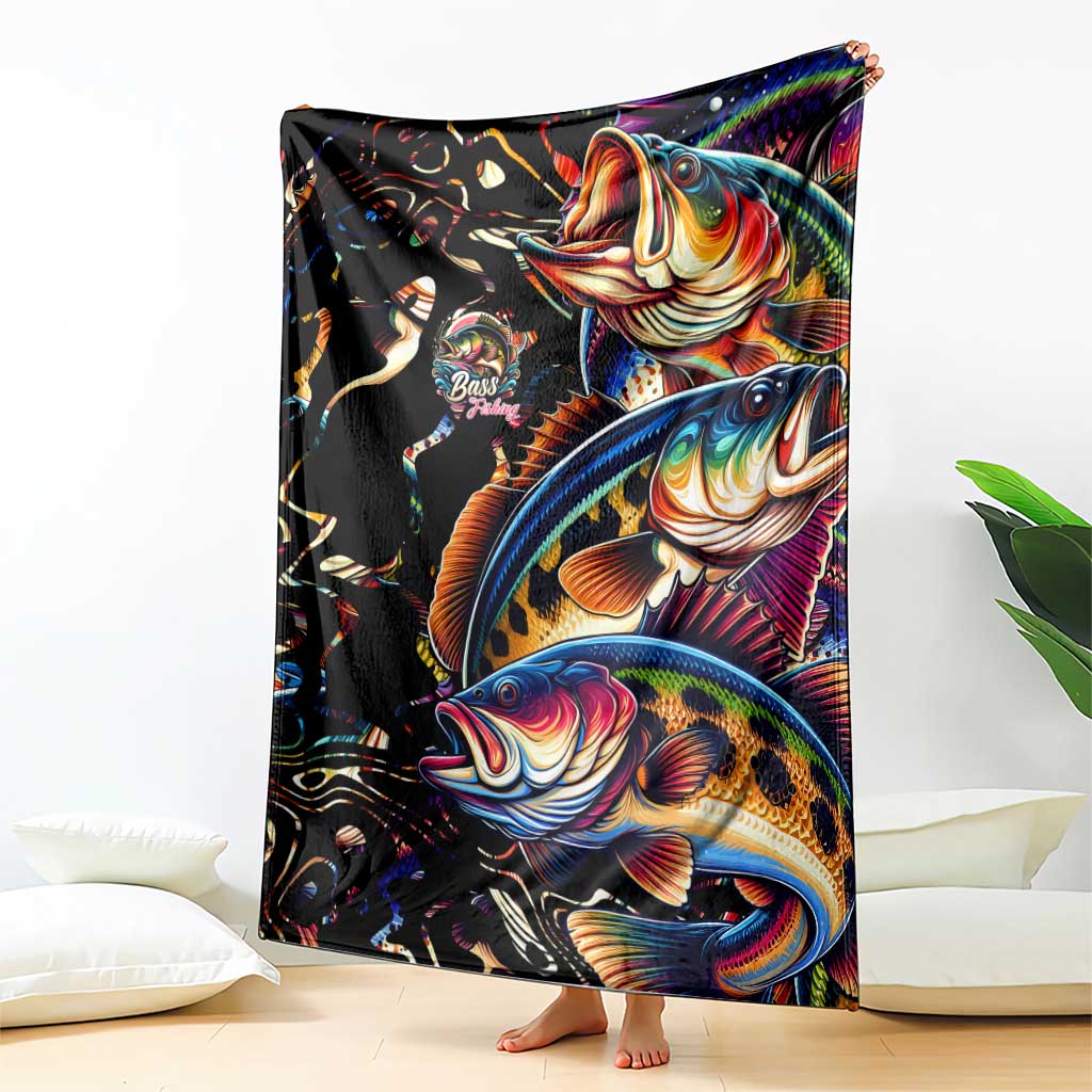 Peacock Bass Fishing Blanket Waves Art