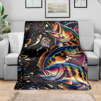 Peacock Bass Fishing Blanket Waves Art