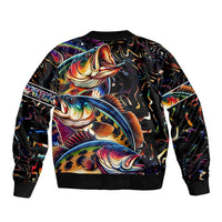 Peacock Bass Fishing Bomber Jacket Waves Art