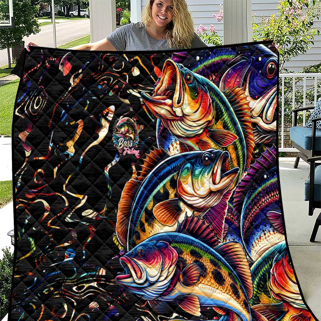 Peacock Bass Fishing Quilt Waves Art