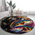 Peacock Bass Fishing Round Carpet Waves Art