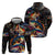 Peacock Bass Fishing Zip Hoodie Waves Art