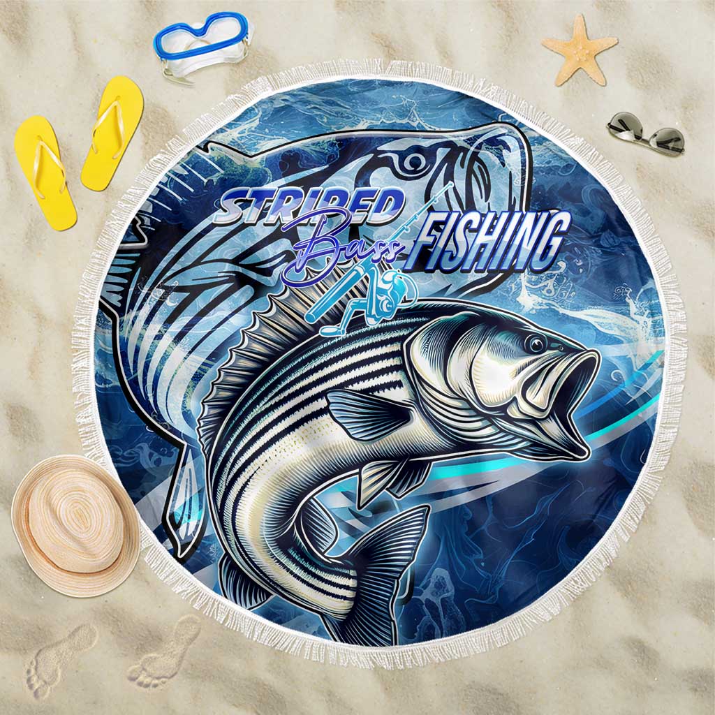 Striped Bass Fishing Beach Blanket Ocean Waves