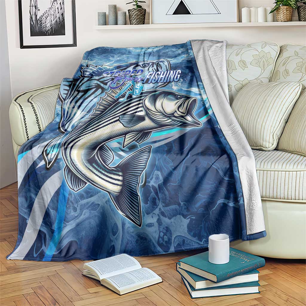 Striped Bass Fishing Blanket Ocean Waves