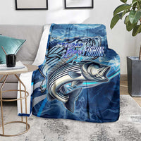 Striped Bass Fishing Blanket Ocean Waves