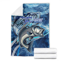 Striped Bass Fishing Blanket Ocean Waves