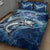 Striped Bass Fishing Quilt Bed Set Ocean Waves