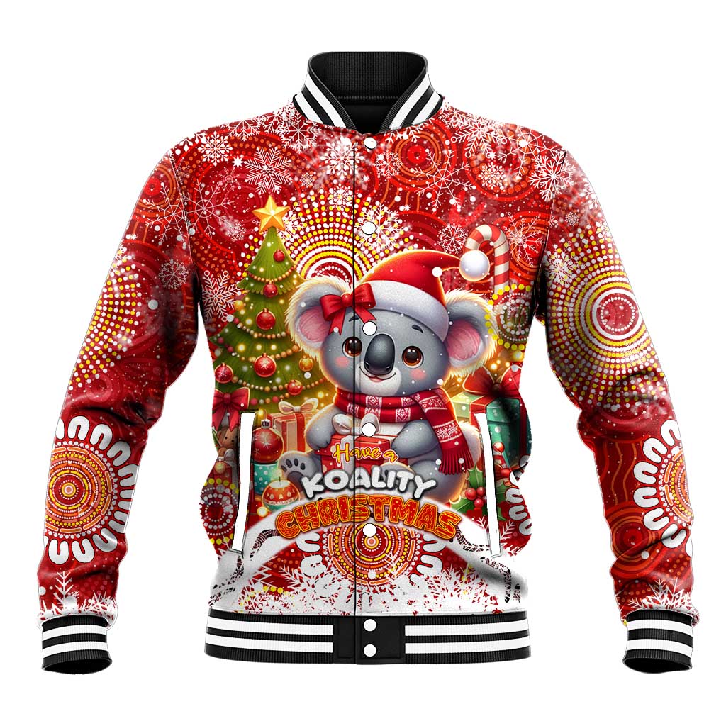 Koality Christmas Baseball Jacket Cute Aussie Koala Holiday - Wonder Print Shop