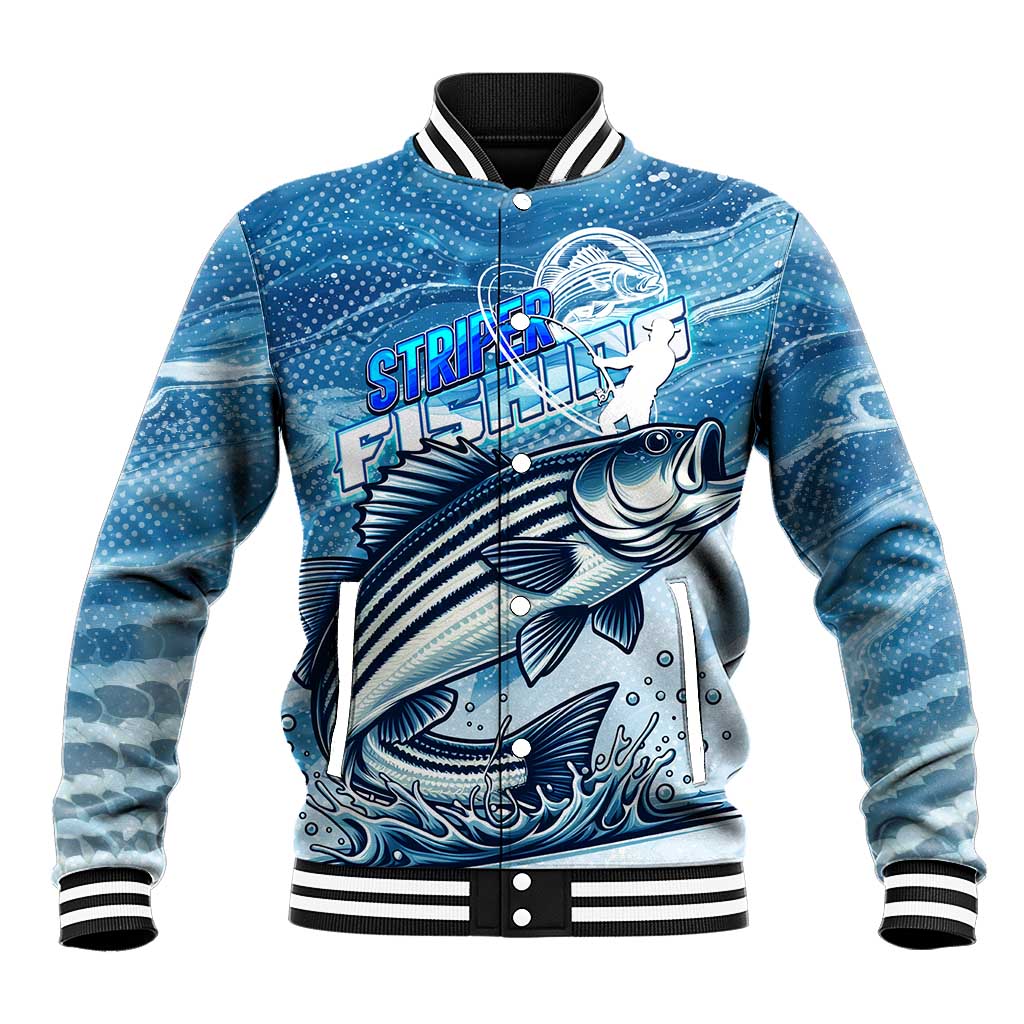 Striper Fishing Baseball Jacket Striped Bass Angler - Wonder Print Shop