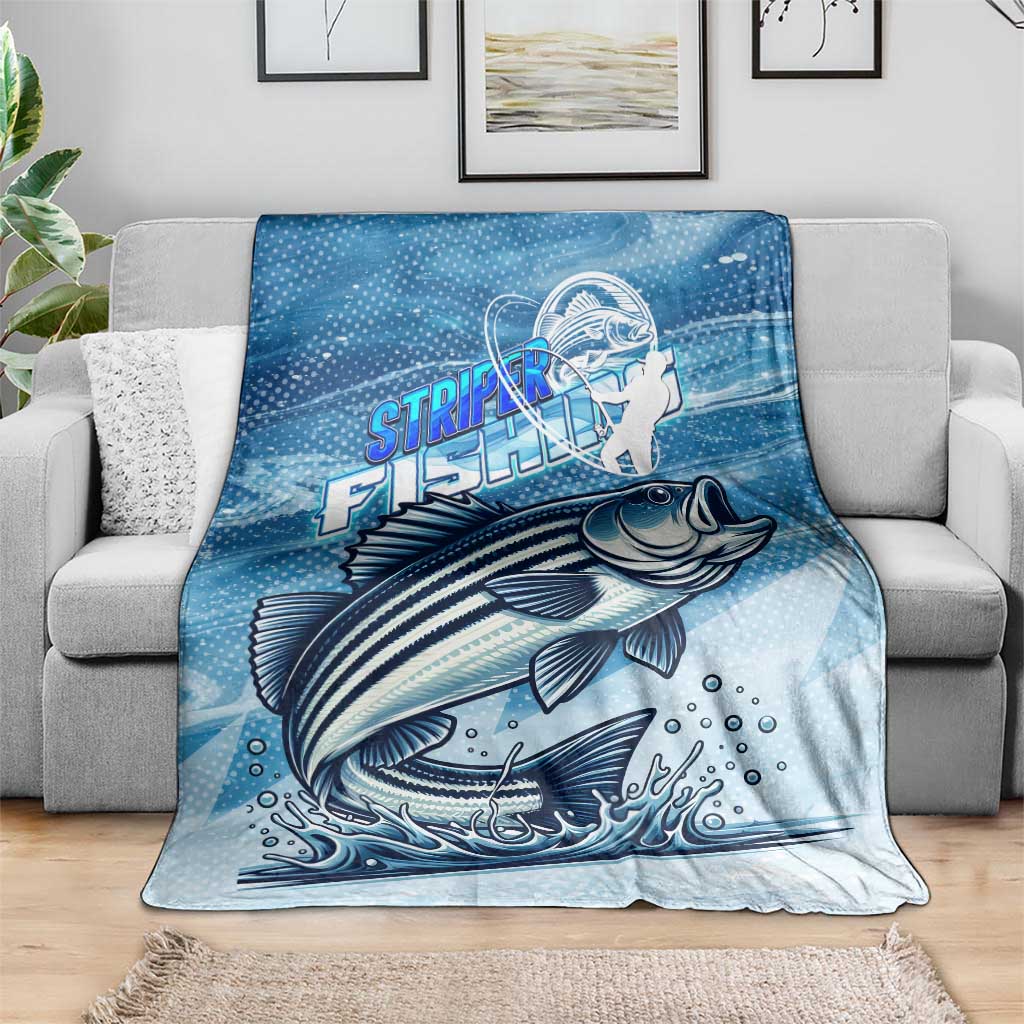 Striper Fishing Blanket Striped Bass Angler - Wonder Print Shop