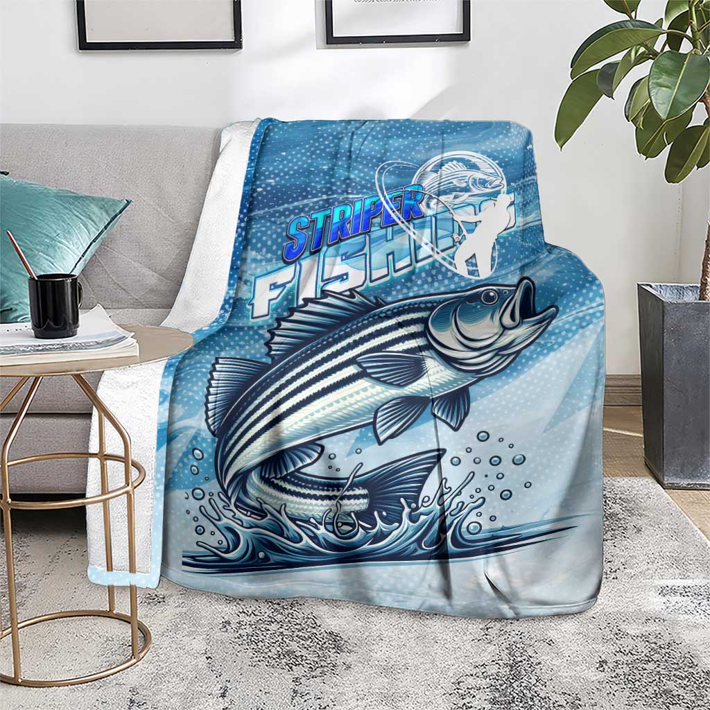 Striper Fishing Blanket Striped Bass Angler - Wonder Print Shop
