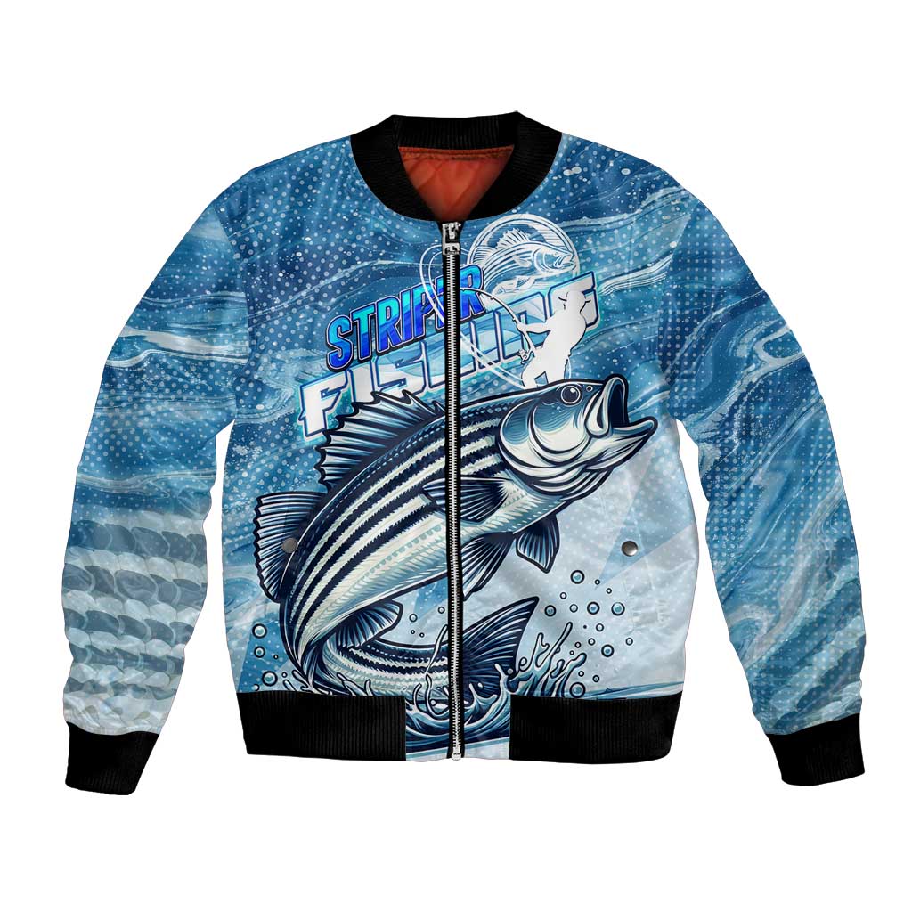Striper Fishing Bomber Jacket Striped Bass Angler - Wonder Print Shop