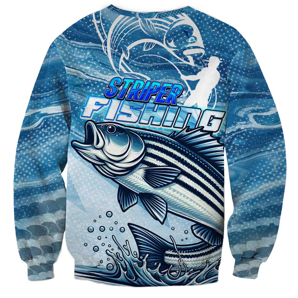 Striper Fishing Sweatshirt Striped Bass Angler - Wonder Print Shop