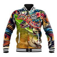 Bass Fishing Baseball Jacket Tropical Explosion Angler Design - Wonder Print Shop