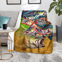 Bass Fishing Blanket Tropical Explosion Angler Design - Wonder Print Shop