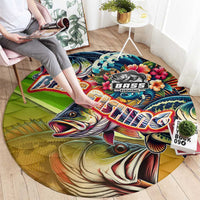 Bass Fishing Round Carpet Tropical Explosion Angler Design - Wonder Print Shop