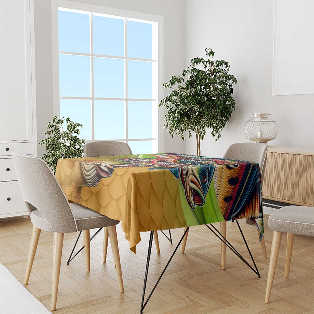 Bass Fishing Tablecloth Tropical Explosion Angler Design - Wonder Print Shop