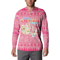 Merry Christmas Canada Button Sweatshirt Xmas Travel Map - Wonder Print Shop