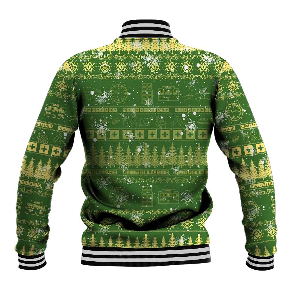 Merry Christmas Switzerland Baseball Jacket Xmas Travel Map - Wonder Print Shop