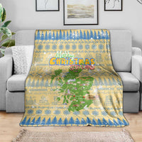 Merry Christmas Scotland Blanket Xmas Travel Map - Wonder Print Shop