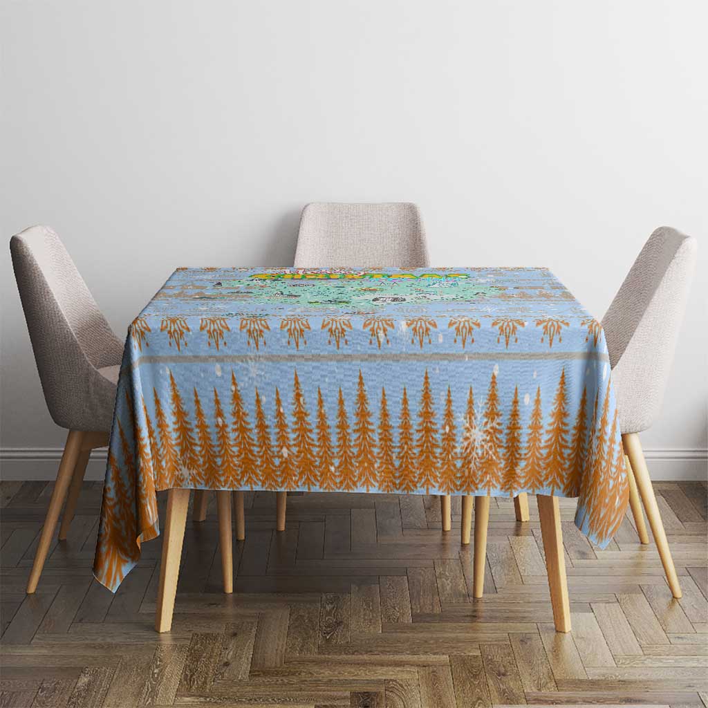 Merry Christmas Iceland Tablecloth Xmas Travel Map - Wonder Print Shop