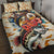 Bass Fishing Reel Cool Dad Quilt Bed Set Tropical Vintage