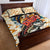 Bass Fishing Reel Cool Dad Quilt Bed Set Tropical Vintage