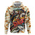 Bass Fishing Reel Cool Dad Zip Hoodie Tropical Vintage