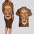 African Women Couples Matching Long Sleeve Bodycon Dress and Hawaiian Shirt Tribal Ethnic Mask - Wonder Print Shop