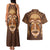 African Women Couples Matching Tank Maxi Dress and Hawaiian Shirt Tribal Ethnic Mask - Wonder Print Shop