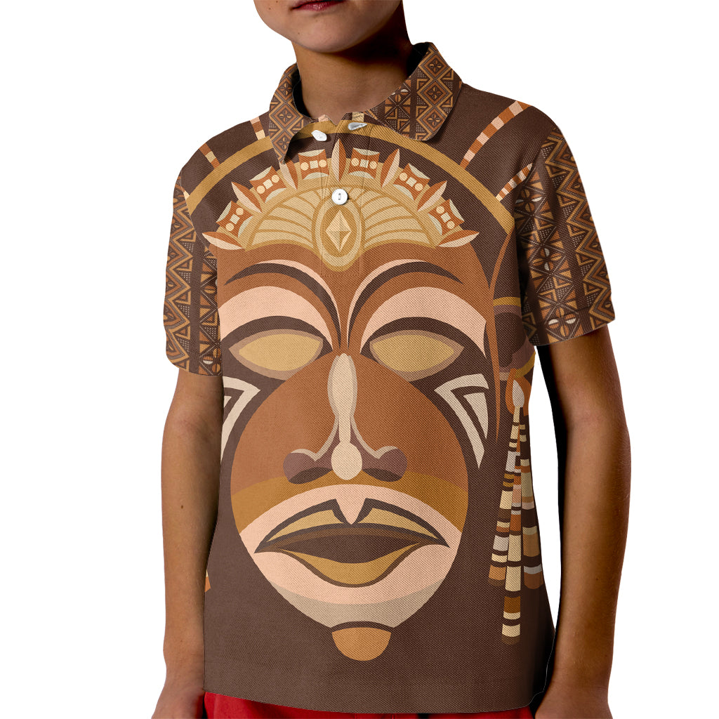 African Women Kid Polo Shirt Tribal Ethnic Mask