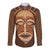 African Women Long Sleeve Button Shirt Tribal Ethnic Mask - Wonder Print Shop