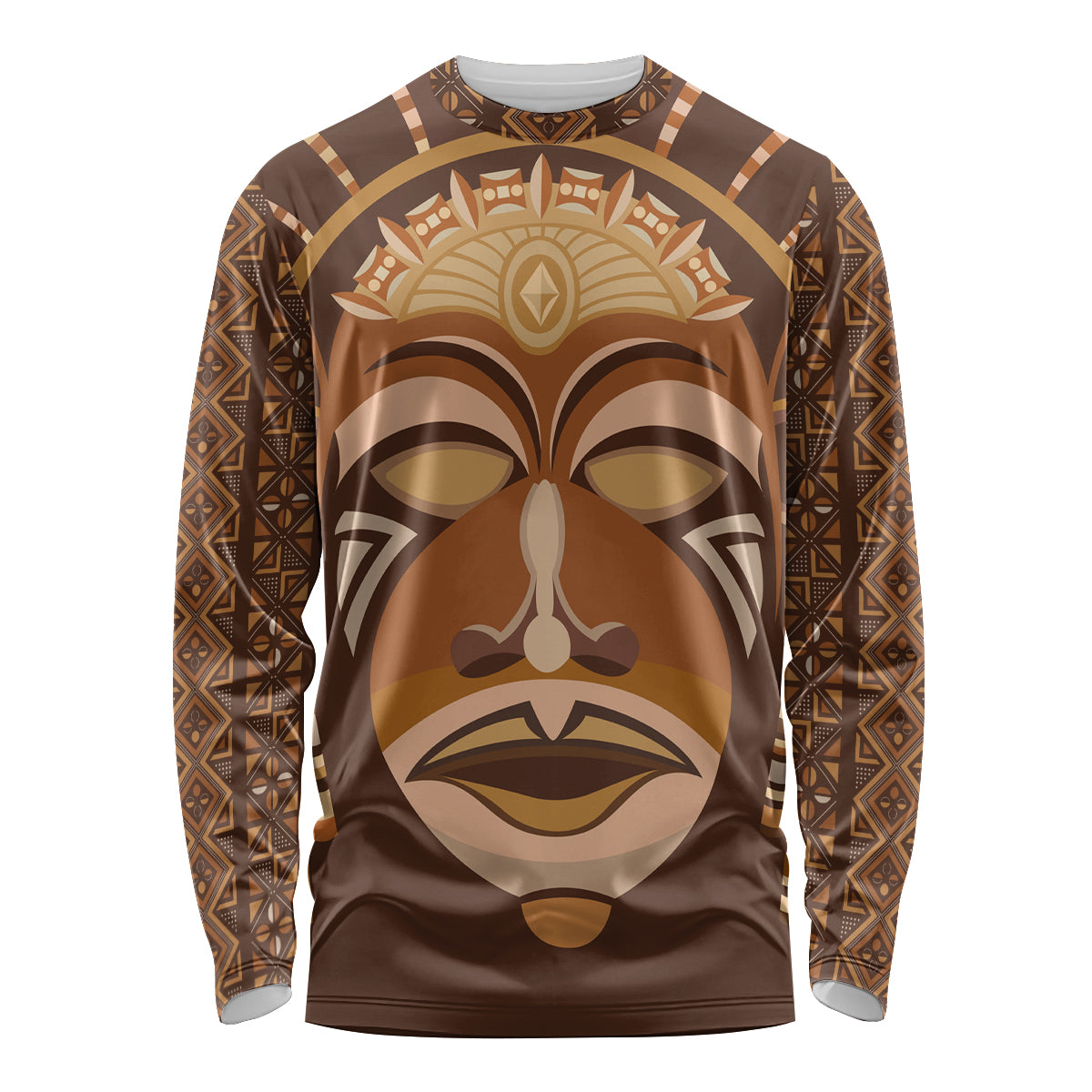 African Women Long Sleeve Shirt Tribal Ethnic Mask