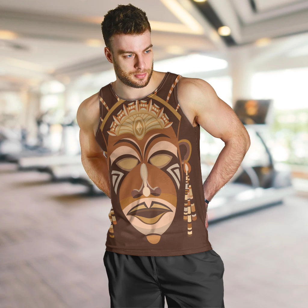 African Women Men Tank Top Tribal Ethnic Mask