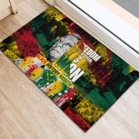 Rubber doormat with quote 'IT'S NEVER GIVEN' plus 'BLACK HISTORY MONTH' design