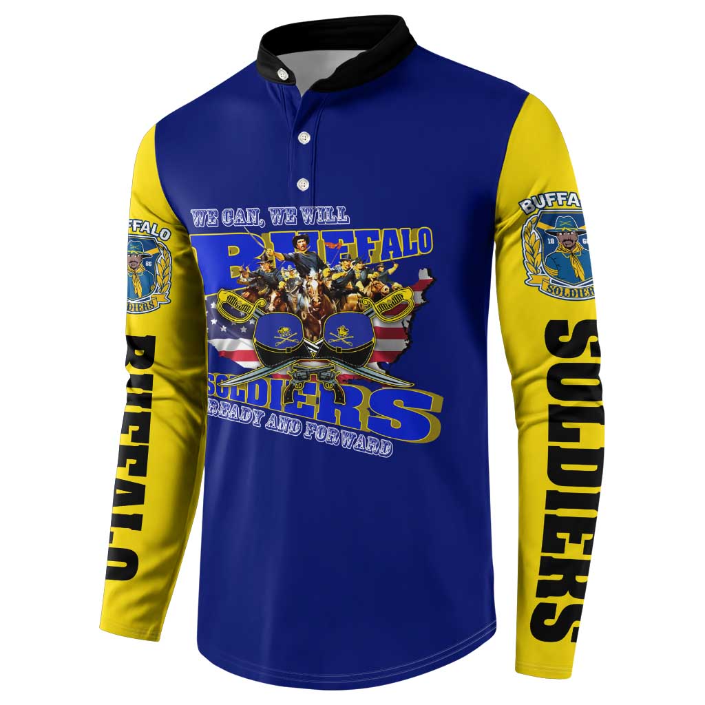 We Can We Will Buffalo Soldiers Button Sweatshirt Ready and Forward