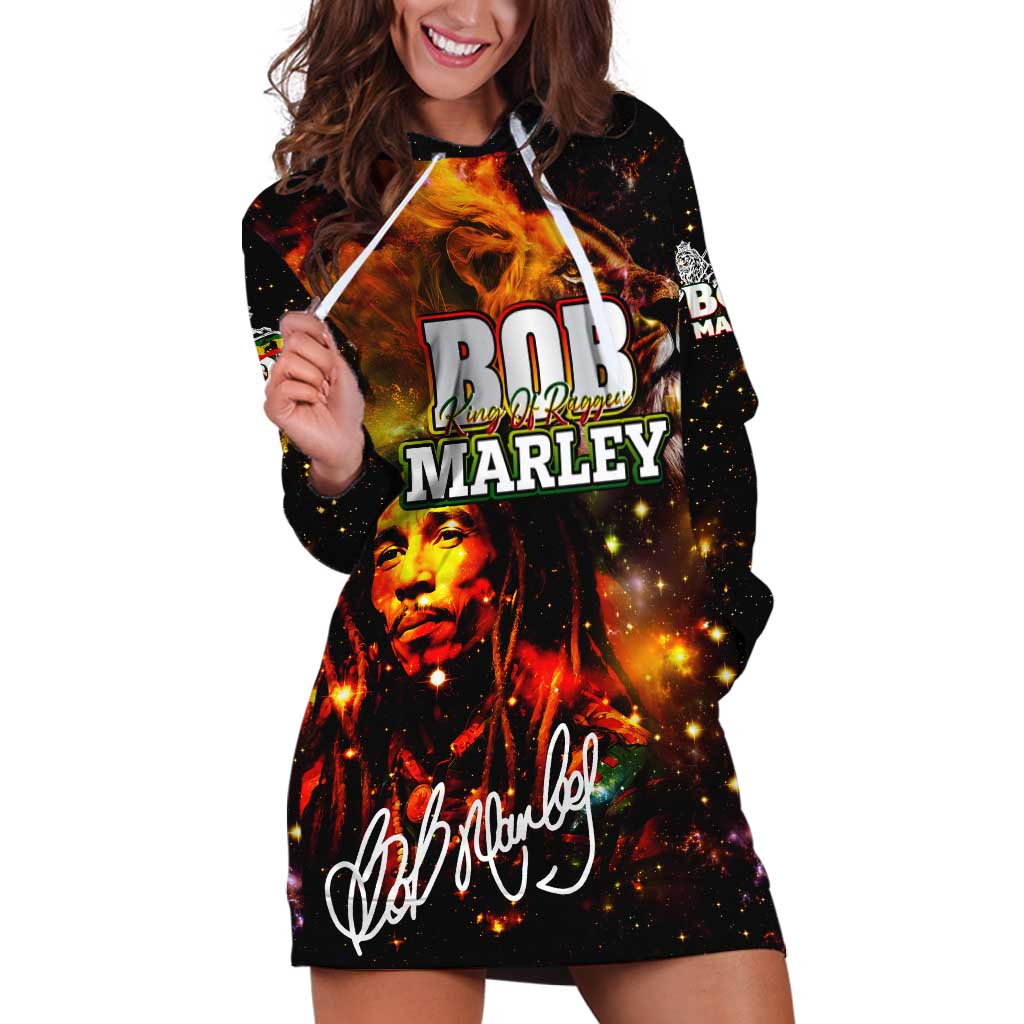 Bob King Of Reggae Hoodie Dress Rastafari Lion - You Never Know How Strong You Are