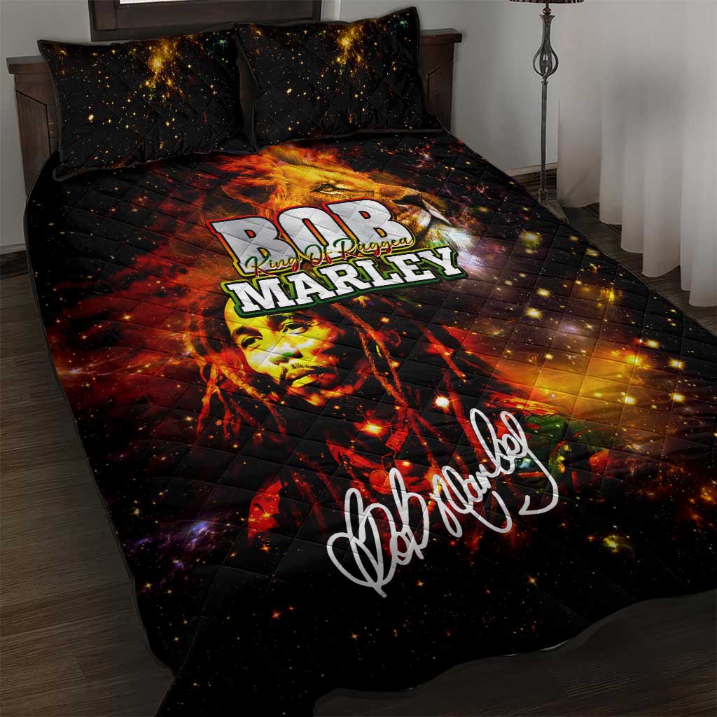 Bob King Of Reggae Quilt Bed Set Rastafari Lion - You Never Know How Strong You Are