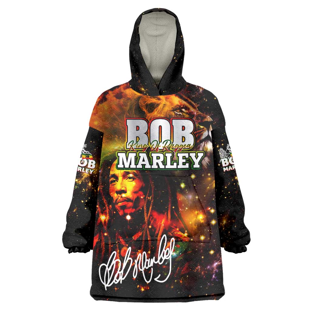 Bob King Of Reggae Wearable Blanket Hoodie Rastafari Lion - You Never Know How Strong You Are