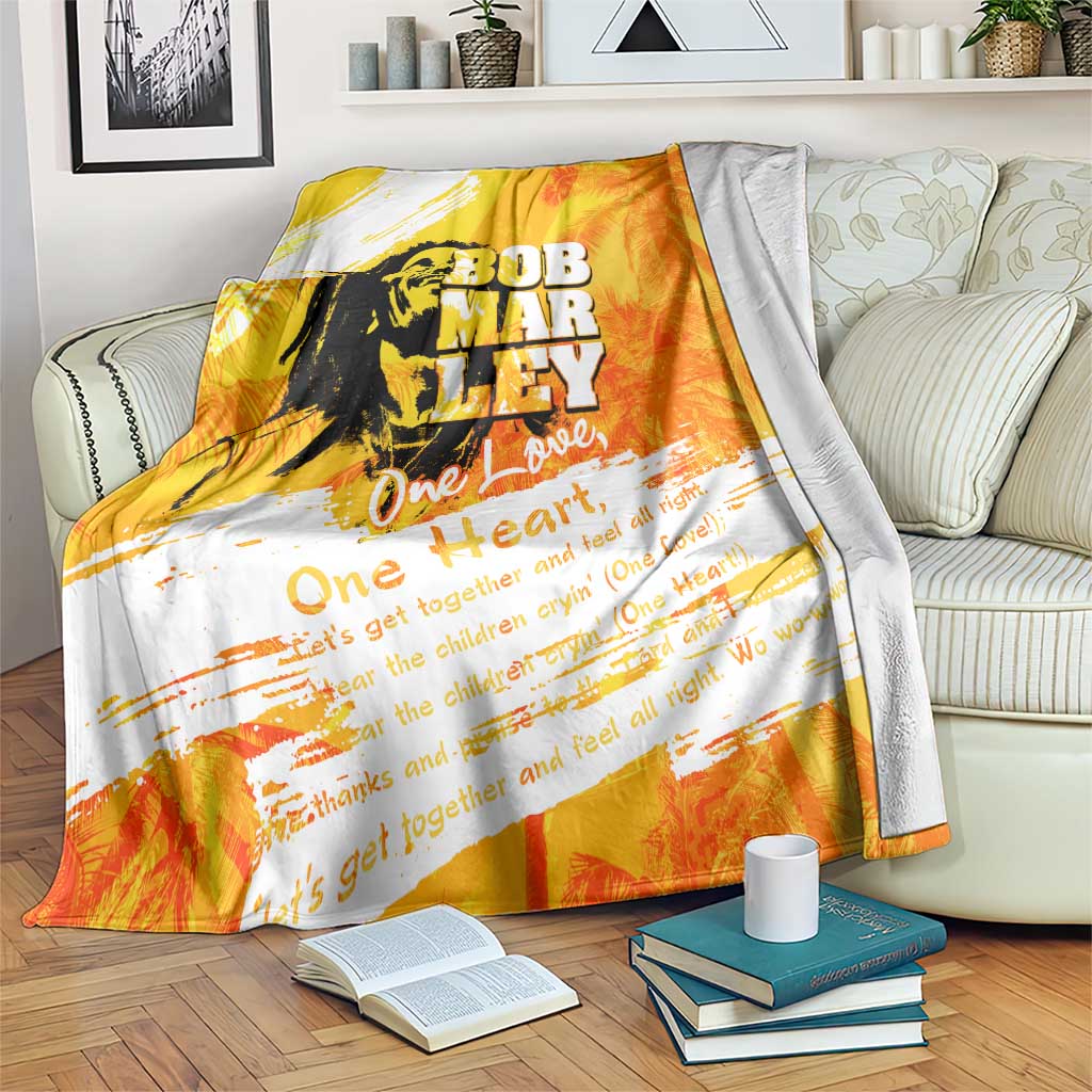 Legend Bob Reggae Blanket One Love One Heart Tropical Leaf