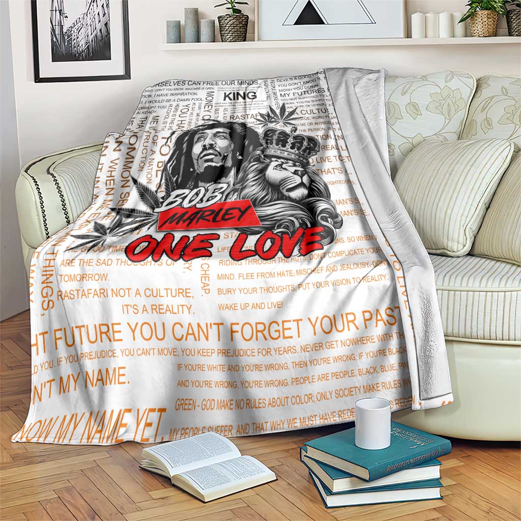 King of Reggae Legend Bob Blanket Lion Rastafari Cannabis Typography Style