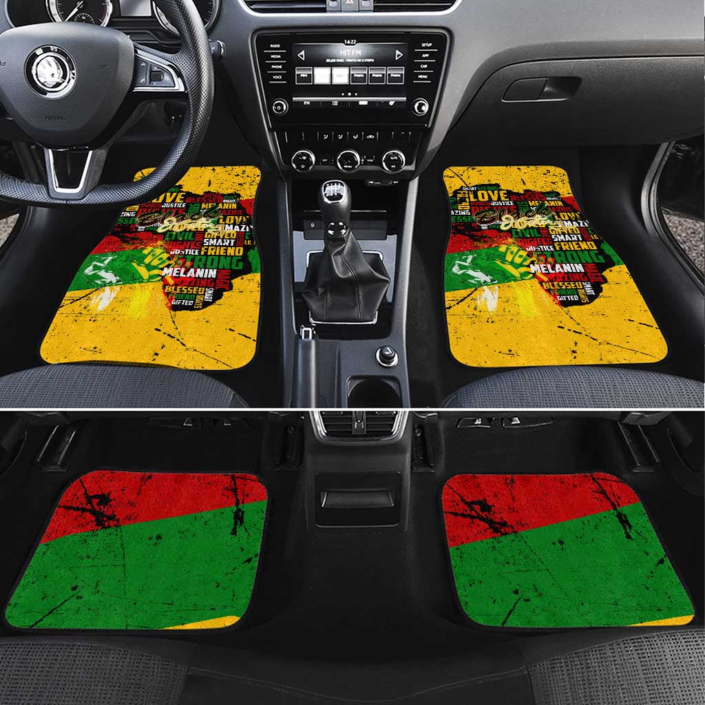 Black History Month Car Mats Strength Love and Justice Typography