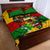 Black History Month Quilt Bed Set Strength Love and Justice Typography