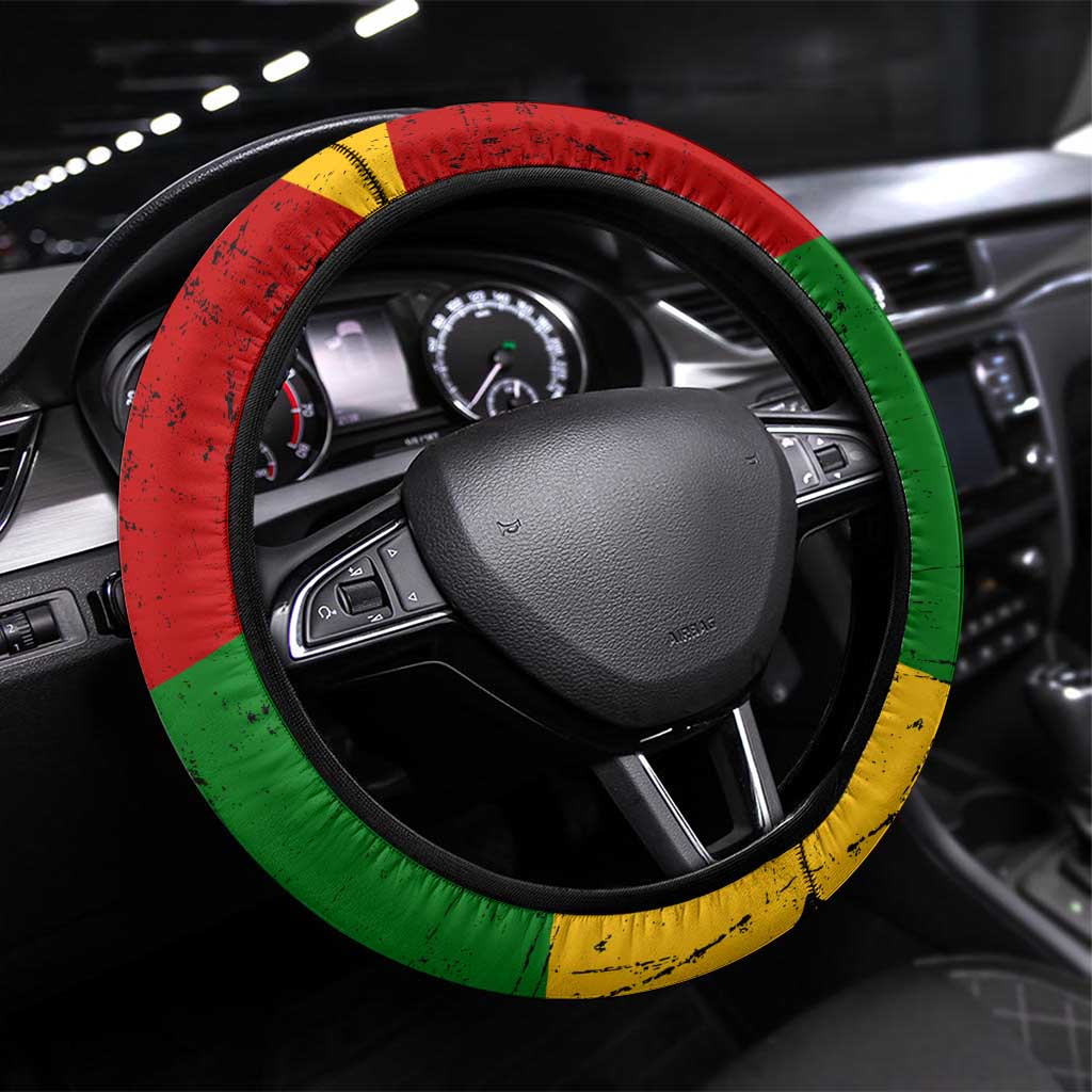 Black History Month Steering Wheel Cover Strength Love and Justice Typography